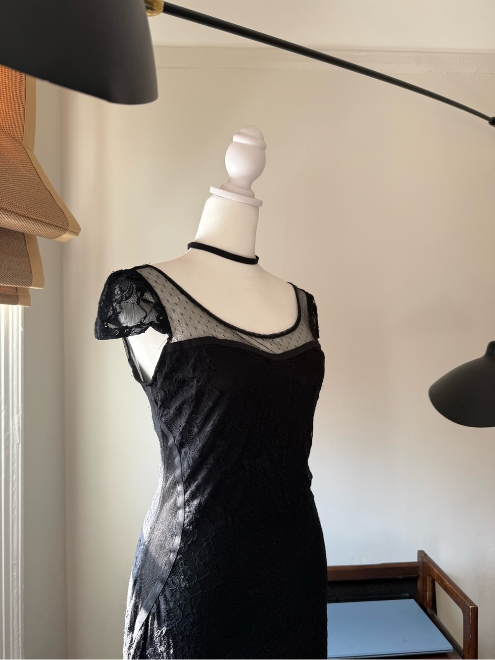 Late 90s early 2000s Goth Lace Little Black Dress. S - Picture 3 of 8